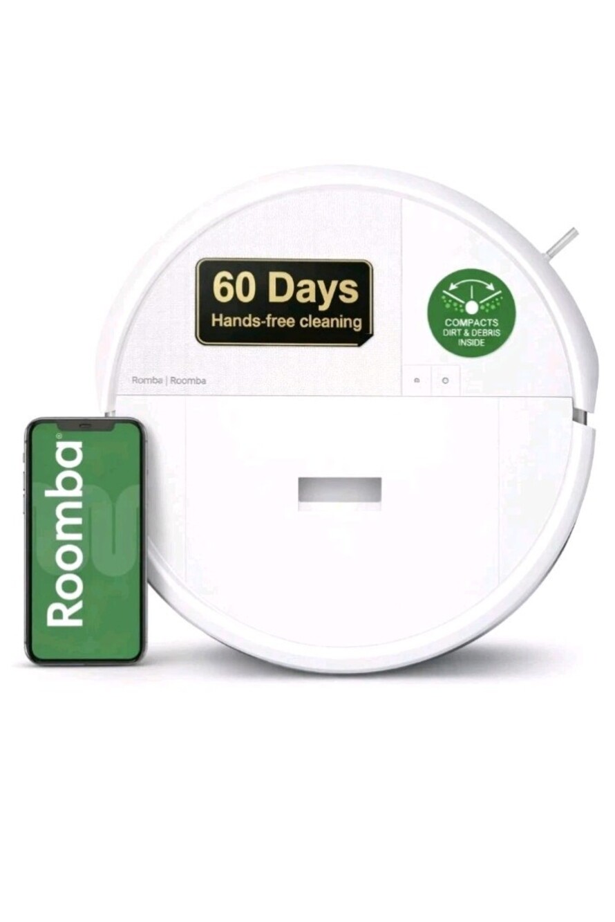 iRobot Roomba 205 DustCompactor Robot Vacuum LiDAR Bagless Self Compact White